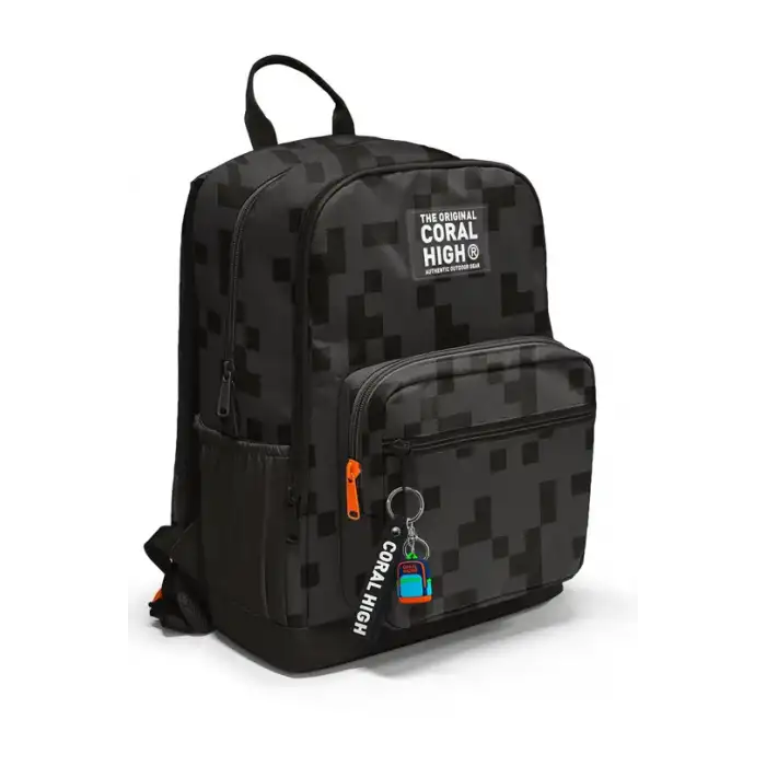 Coral High Siyah Blok Desenli Okul Sırt Çantası 23694