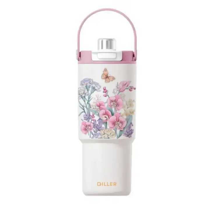 DİLLER PASLANMAZ ÇELİK DESENLİ TERMOS 900ML