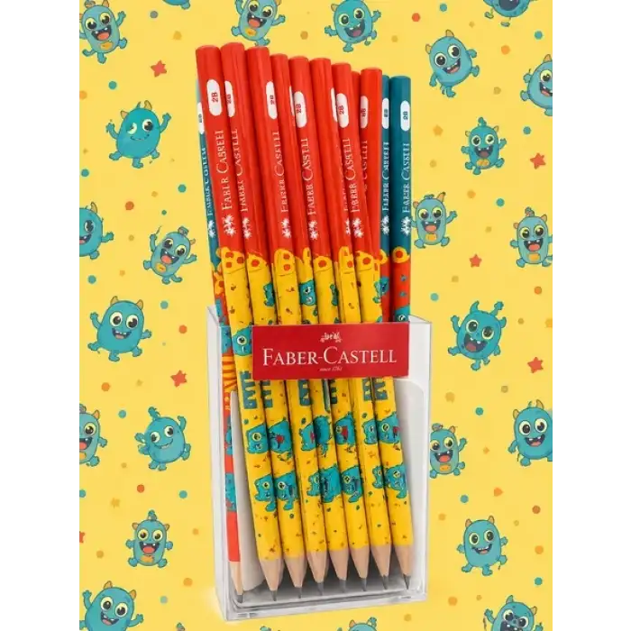 FABER CASTELL PIXEL BEASTS YUVARLAK KURŞUN KALEM 2B