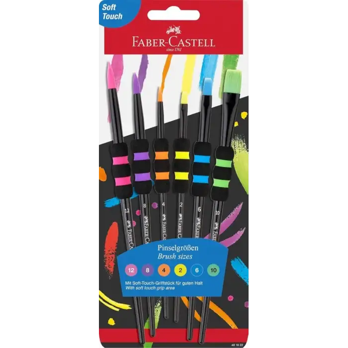 Faber-Castell Soft Touch Fırça Siyah 6lı