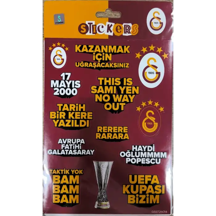 GALATASARAY GSST26014 KIRMIZI SLOGAN  STİCKER SETİ