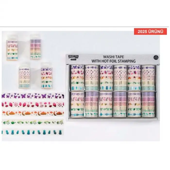 GIPTA RENKLİ BANT METALLIC 1.5 MM x 2 MT 5 Lİ SET K8916