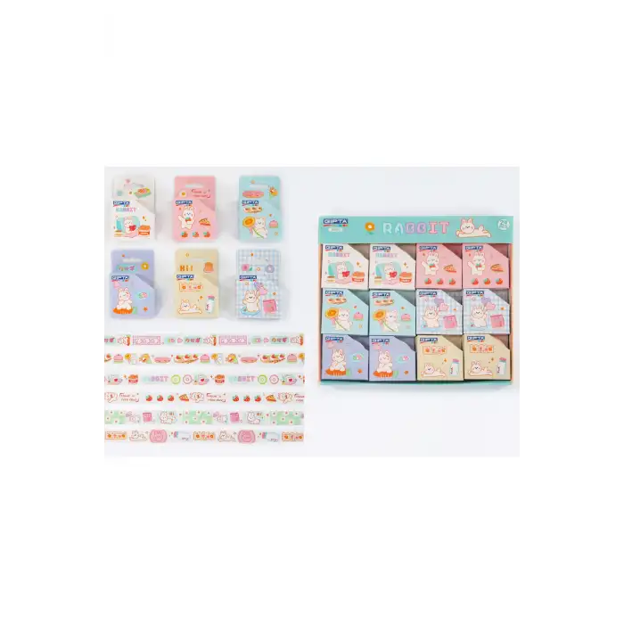 GIPTA RENKLİ BANT RABBIT KAĞIT BANT 1.5 CM x 5 MT K8903