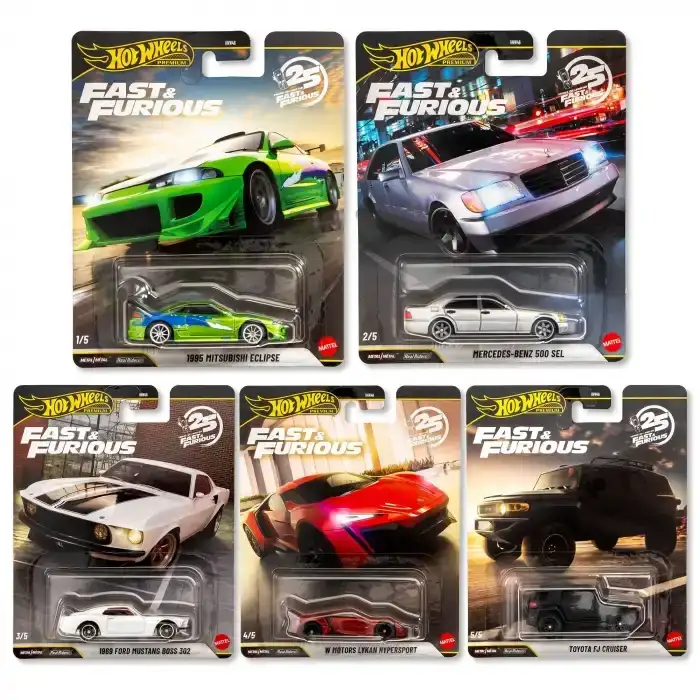 HOT WHEELS FAST FURIOUS 25.YIL SERİSİ 5Lİ SET