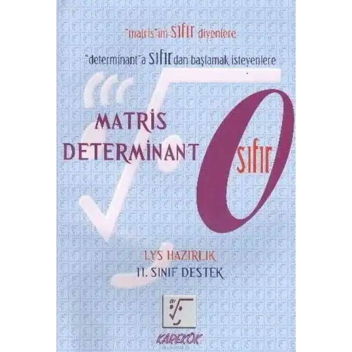 KAREKÖK MATRİS DETERMİNANT SIFIR