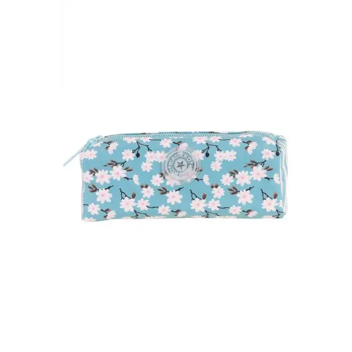 KAUKKO SOFT FLORAL DUAL KALEM ÇANTASI (BLUE STRİPE) K2707