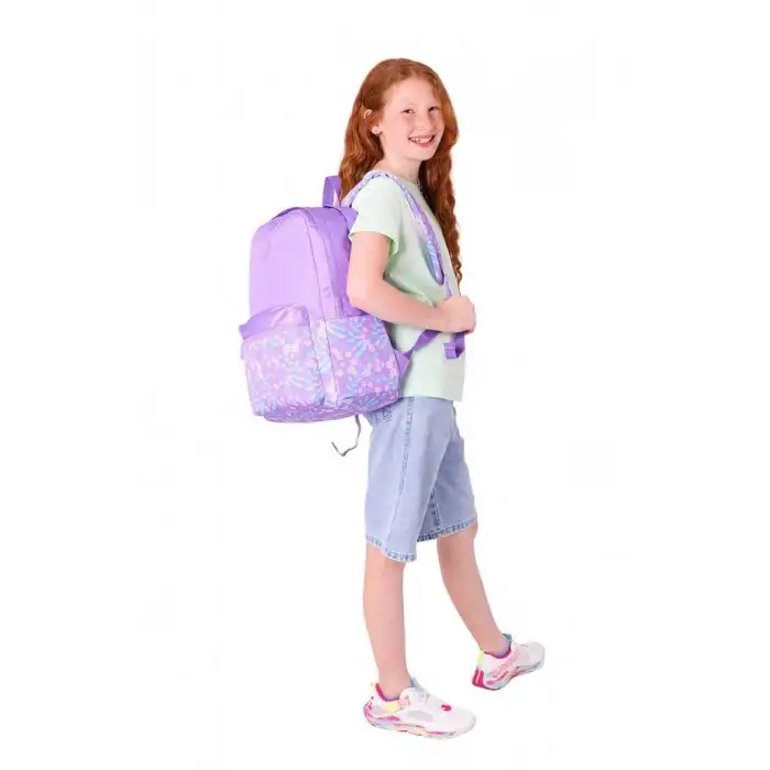 KAUKKO SOFT FLORAL SIRT ÇANTASI (LILAC FLOWERS) K1793