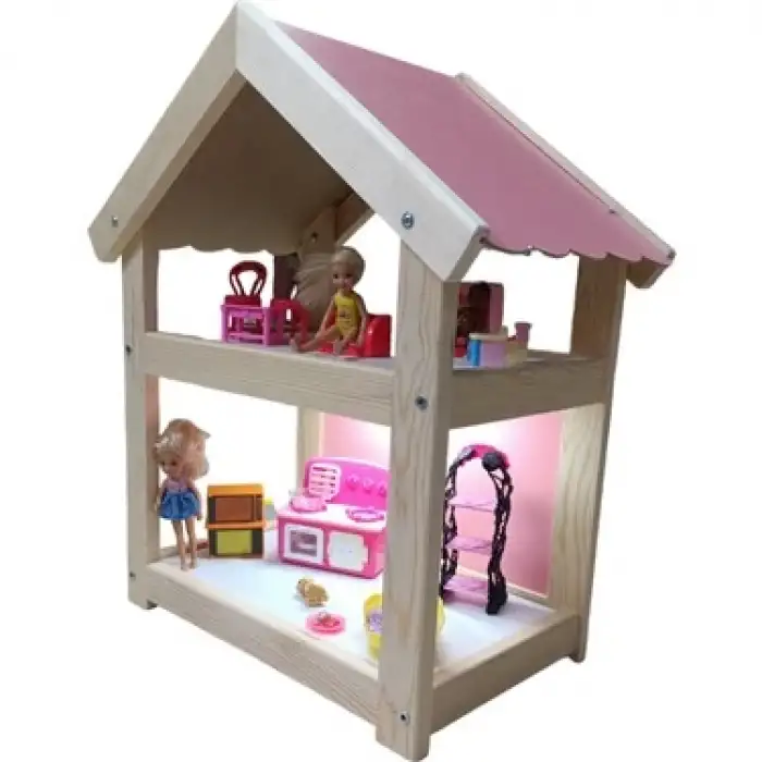 Koz Ahşap 2 Katlı Pembe Ev