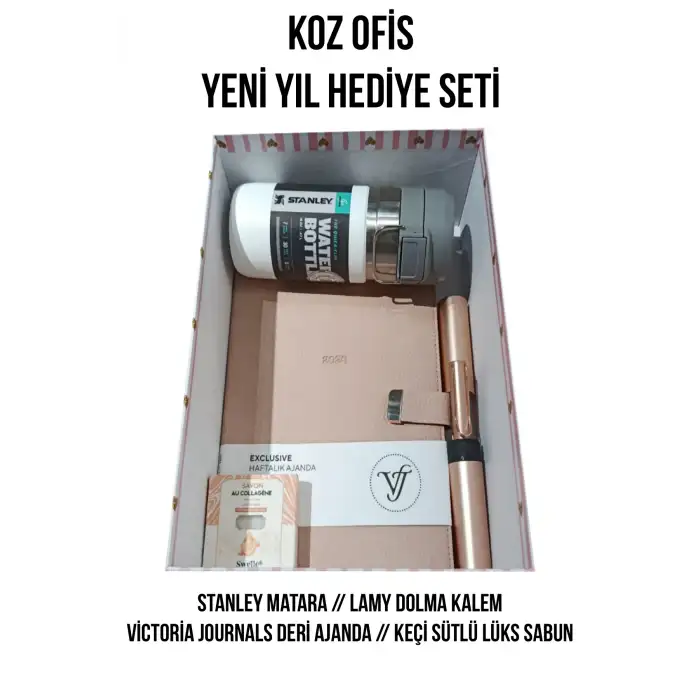 KOZ OFİS YENİ YIL HEDİYE SETİ LÜX - PEMBE