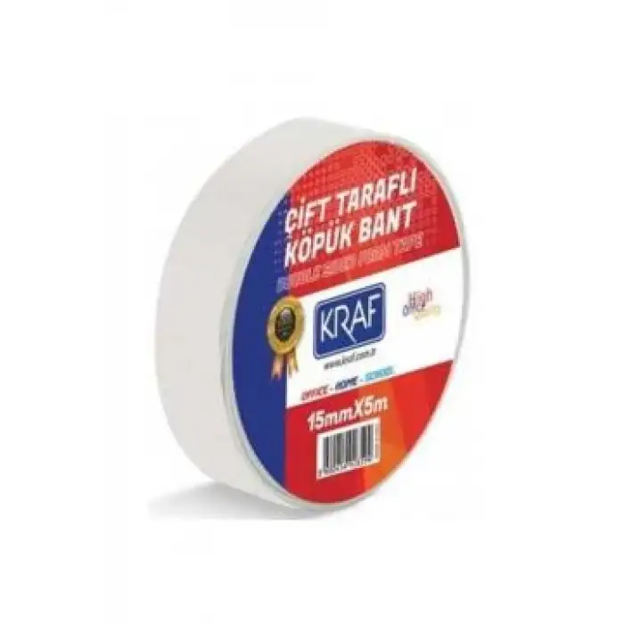 KRAF ÇİFT TARAFLI KÖPÜK BANT 15MMX5M 5015G