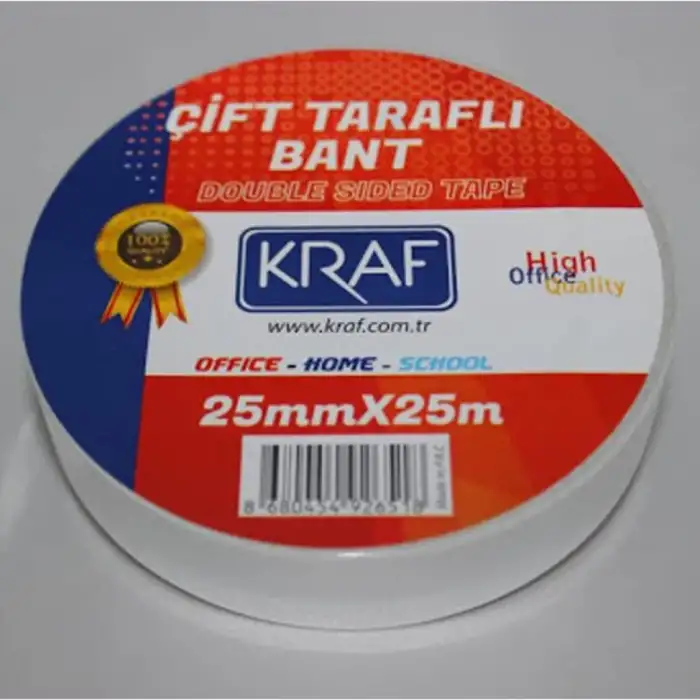 KRAF ÇİFT TARAFLI KÖPÜK BANT 25MMX25M 2525G