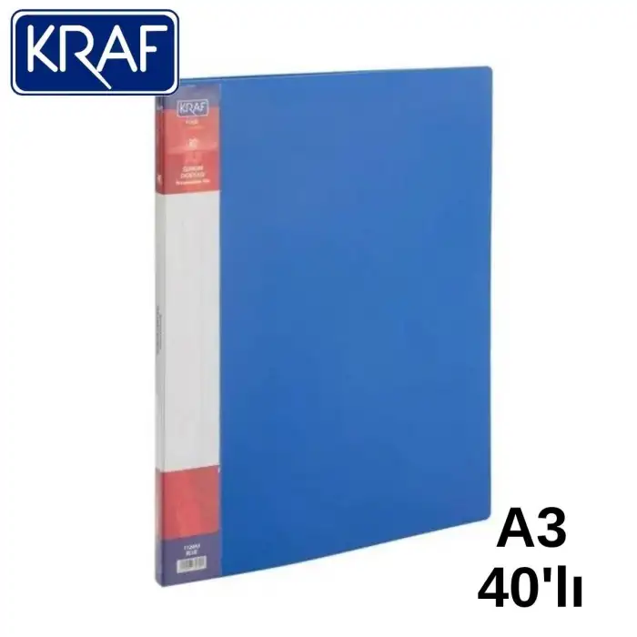 KRAF SUNUM DOSYASI A3 1140A3 40Lİ MAVİ