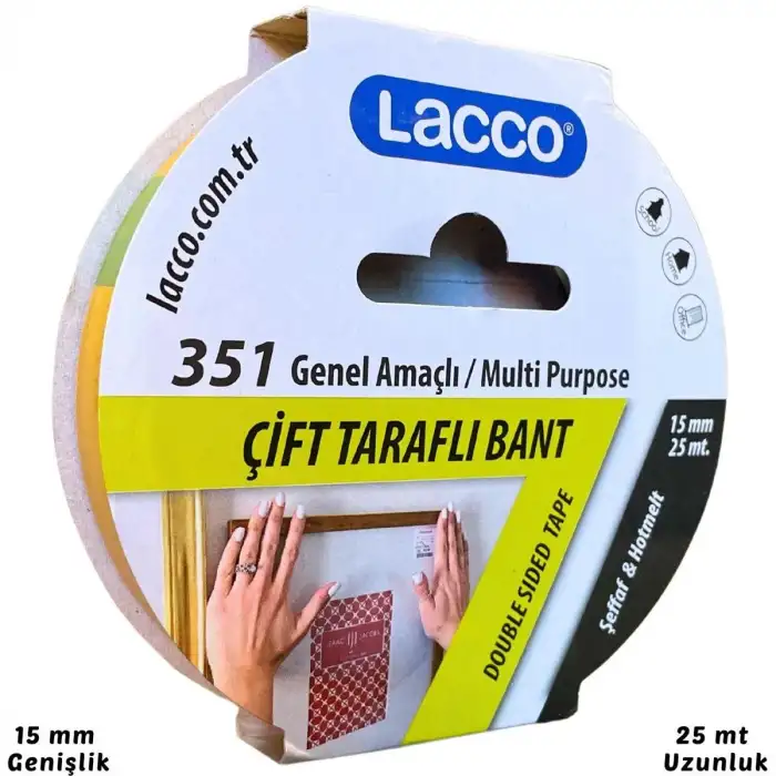 LACCO ÇİFT TARAFLI BANT 15x25