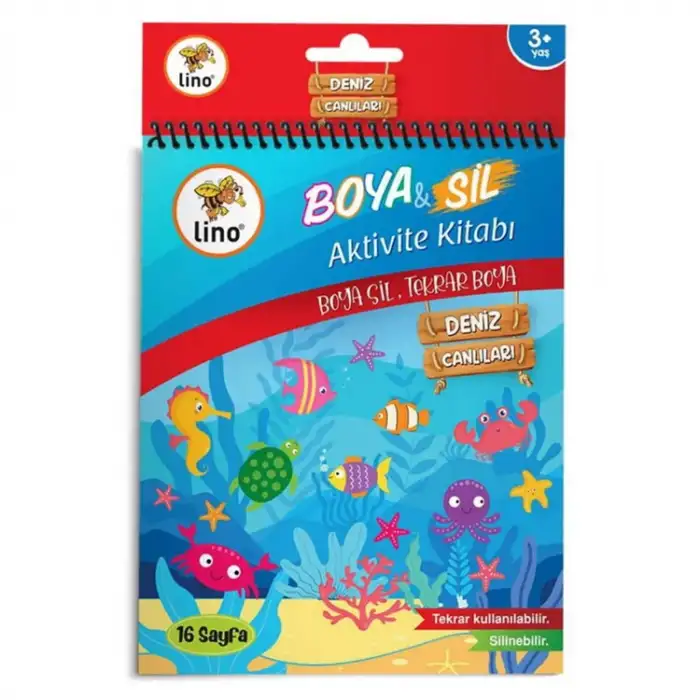 LİNO BOYA & SİL AKTİVİTE BOYAMA KİTABI DENİZ CANLI