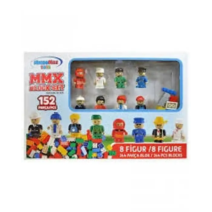 MİCROMAX MMX BLOCKS SET 02-034 8 FİGÜR 144 PARÇA BLOK 152 PARÇA 3+