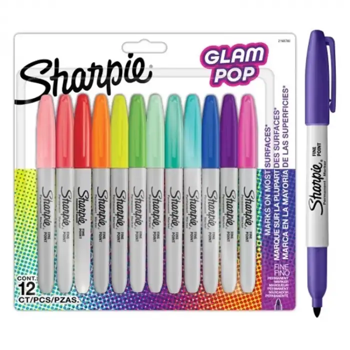 SHARPİE 2198780 GLOM POP PERMANENT FINE MARKER SET 12Lİ