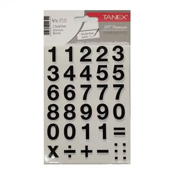 TANEX STICKER RAKAM 20 MM BOLD UYR-510
