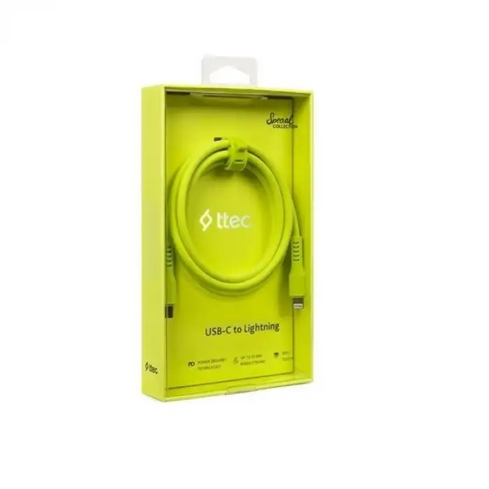 TTEC 2DK60NS USB-C- Lightning Hızlı Şarj Kablosu 120 cm Neon Sarı
