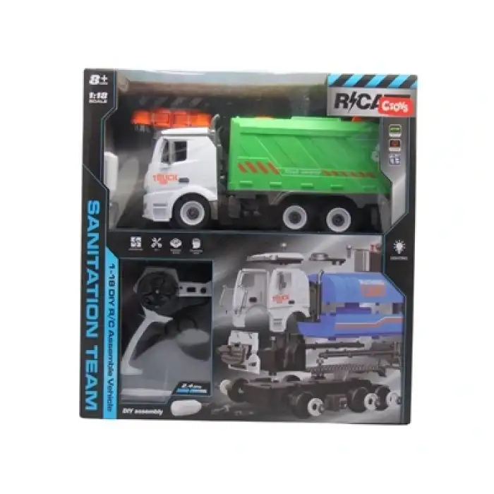 USB ŞARJLI KUMANDALI SÖK TAK ÇÖP KAMYONU 1:18