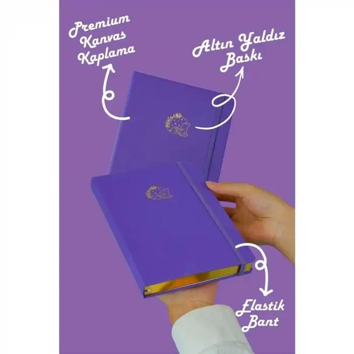 VİCTORİAS JOURNALS BUJO DEFTER KETEN 96 YAPRAK 160 GR BEYAZ KAĞIT CEPLİ LASTİKLİ.NOKTALI.LAVANTA 124-1650