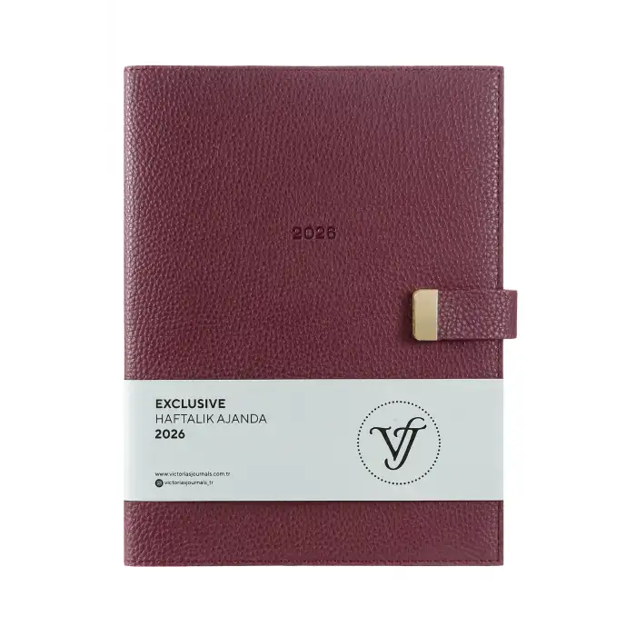 VJ EXCLUSIVE HAFTALIK AJANDA 19X25 416 SAYFA DEĞİŞEBİLEN İÇ BORDO  226-2307