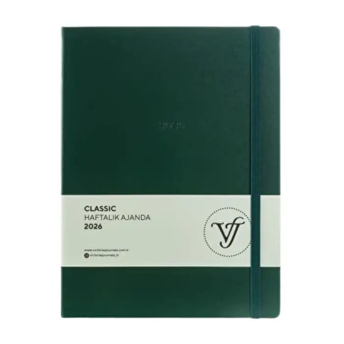 VJ EXCLUSIVE HAFTALIK AJANDA 19X25 416 SAYFA DEĞİŞEBİLEN İÇ YEŞİL  226-2306