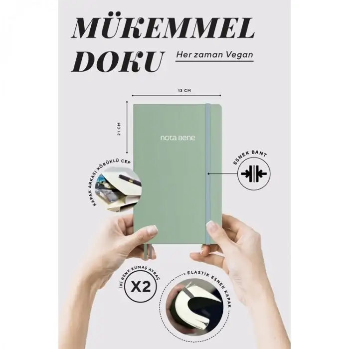 VJ VJ CLASSİC-ESNEK KAPAK DEFTER 13X21 CM ,IVORY KAĞIT R 70 GR. 400 SAYFA. CEPLİ&LASTİKLİ 123-9232