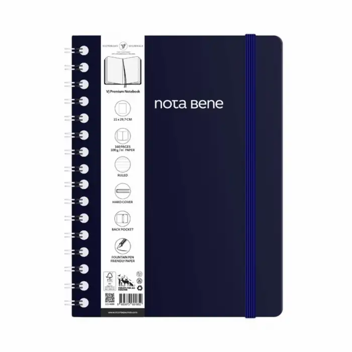 VJ VJ SPİRALLİ -SERT KAPAK DEFTER A4 (21X29.7 CM) IVORY KAĞITR 100 GR. 160 SAYFA.CEPLİ&LASTİKLİ 123-9256