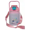 Vagonlife VGN2275-T Pembe 1100ML Çocuk Pipetli/Pipetsiz Kullanım Su Matarası -Askılı