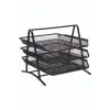 KRAF PERFORE EVRAK RAFI METAL 3 KATLI 460G SİYAH YENİ