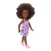 Barbie Chelsea Doll (Curly Brunette Hair) Wearing Butterfly-Print Dress and Pink Shoes, Toy for Kids Ages 3 Years Old & Up