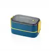 VAGONLİFE PASLANMAZ ÇELİK 3 BÖLMELİ YEMEK KABI 2 KATLI - LUNCH BOX BL50002-2 1400ML - MAVİ