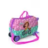 CORAL HIGH KIDS MOR PEMBE BİSİKLETLİ KIZ DESENLİ OTUR-ÇEK ÇOCUK VALİZİ 16356