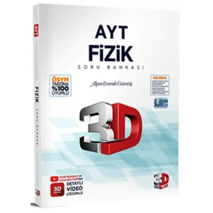 2023 AYT 3D Fizik Tamamı Video Çözümlü Soru Bankası 3D Yayınları