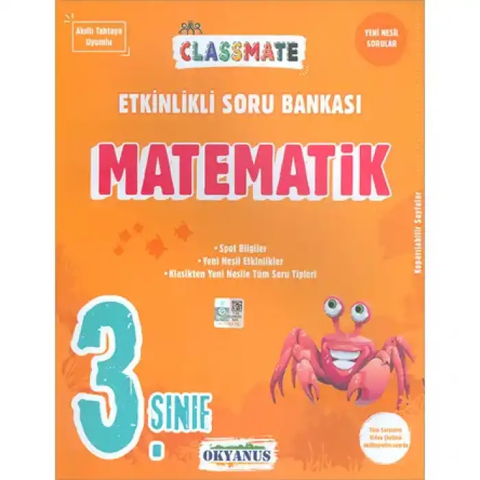 3. Sınıf Classmate Matematik Etkinlikli Soru Bankası Okyanus Yayıncılık