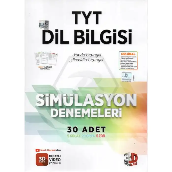 3D Yayınları TYT Dil Bilgisi Simülasyon 30 Adet Denemeleri Çözüm
