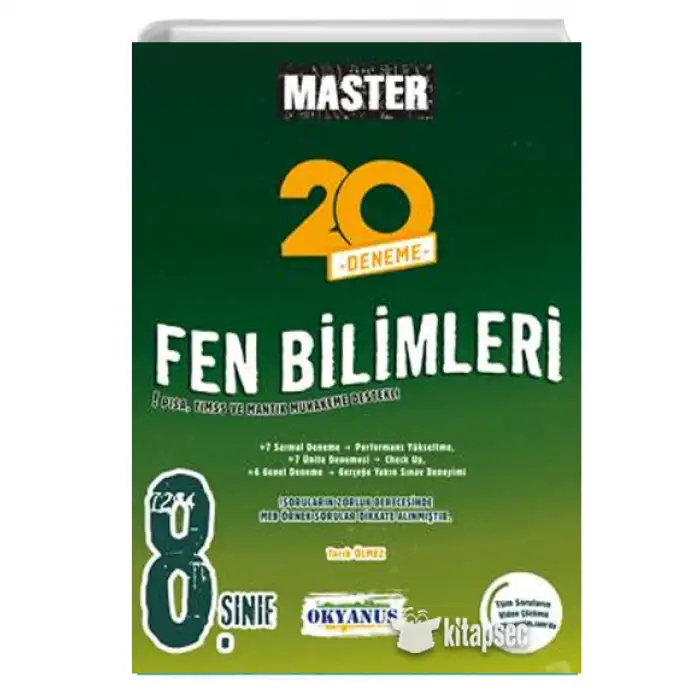 8. SINIF MASTER 20 FEN BİLİMLERİ DENEMESİ OKYANUS YAYINLARI