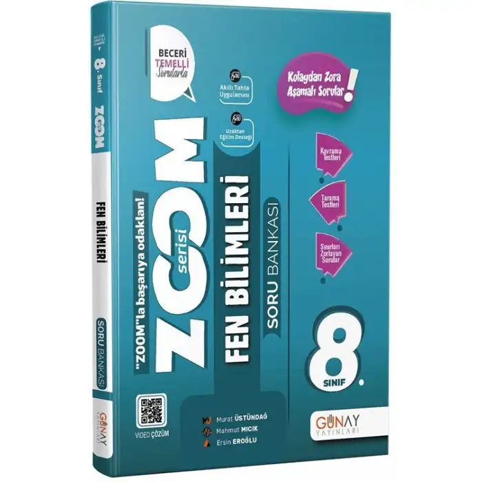 8.Sınıf LGS Yeni Zoom Fen Bilimleri Soru Bankası Günay Yayınları