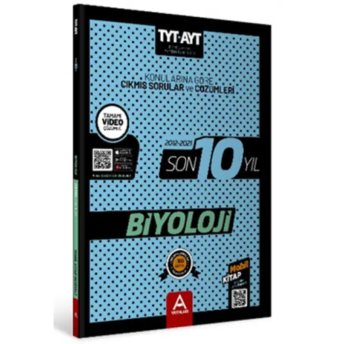 A Yayınları TYT AYT Biyoloji Son 10 Yıl Çıkmış Sorular 2012-2021