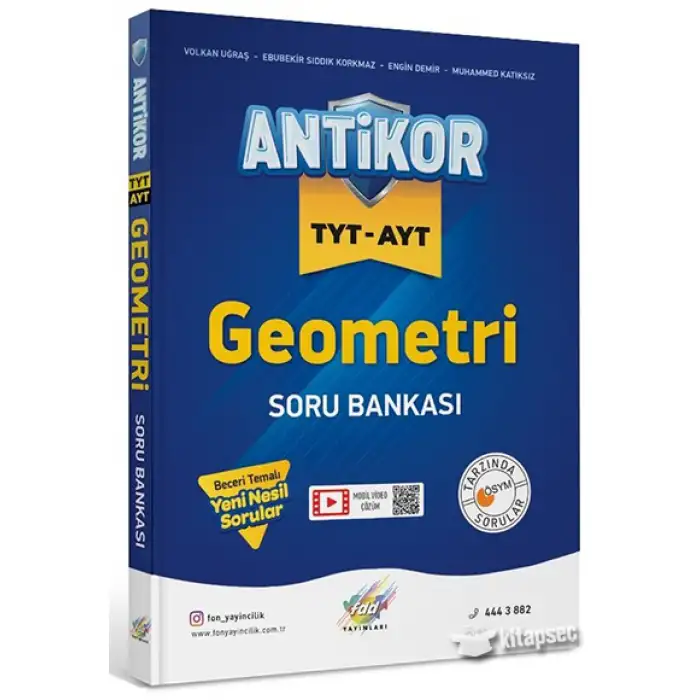 Antikor Yayınları TYT GEOMETRİ Soru Bankası