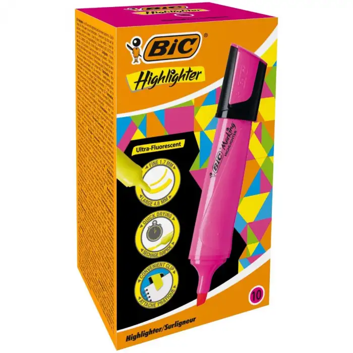 BIC FOSFORLU KALEM FLAT PEMBE