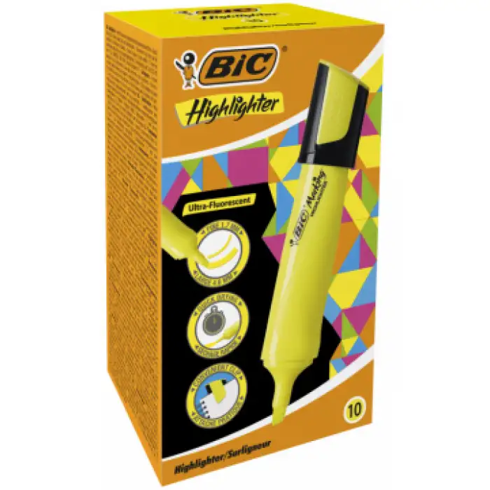 BIC FOSFORLU KALEM FLAT SARI