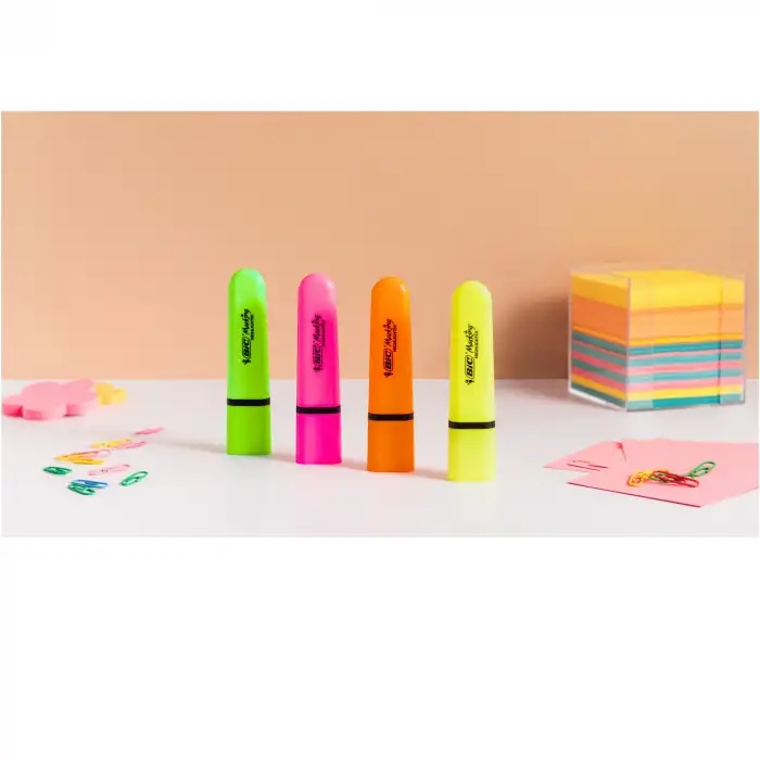 BIC FOSFORLU KALEM MARKING FLAT 4 LÜ BLS.