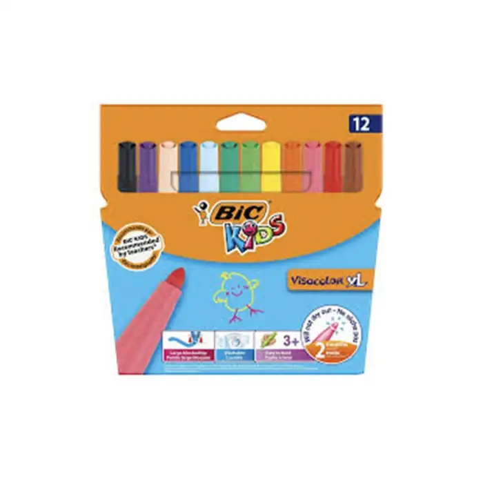 BİC KEÇELİ KALEM VİSA 12Lİ JUMBO YIKANABİLİR