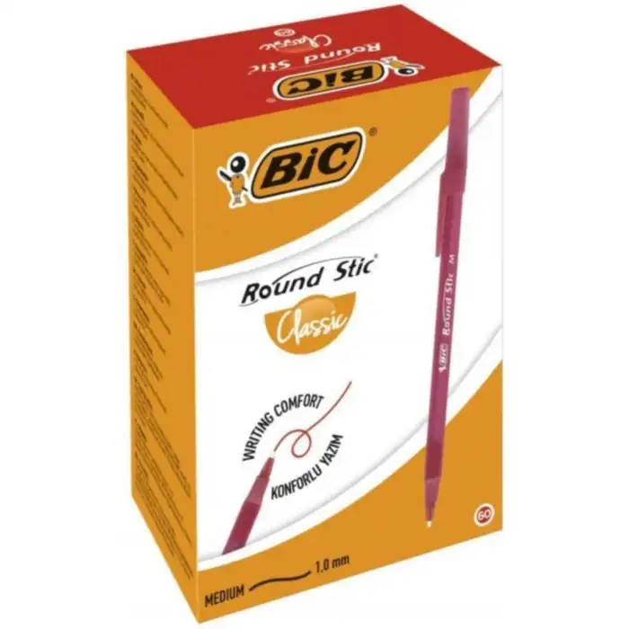 BİC ROUND STICK MEDIUM TÜKENMEZ KALEM KIRMIZI