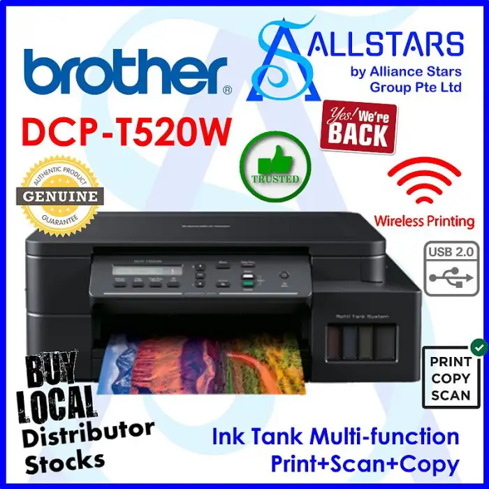 Brother Color Inkjet DCP-T520W All in One Tanklı Renkli WiFi Yazıcı (Orijinal Mürekkepli)