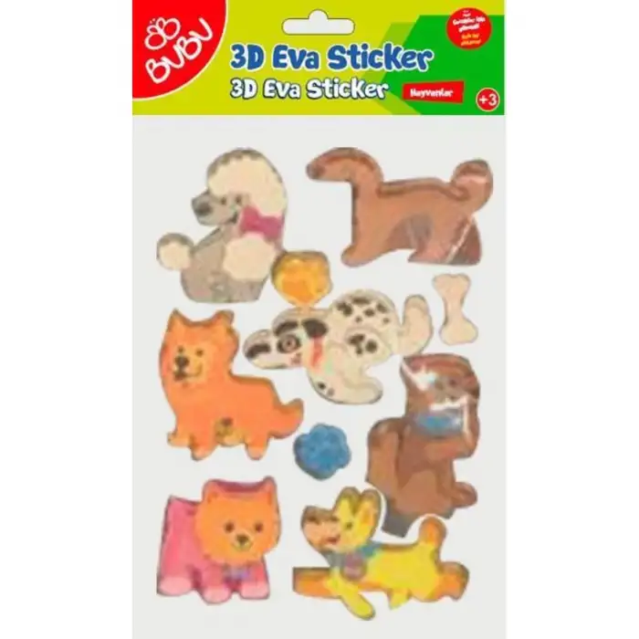 BU-BU EVA STICKER 3D SİMLİ HAYVANLAR 2