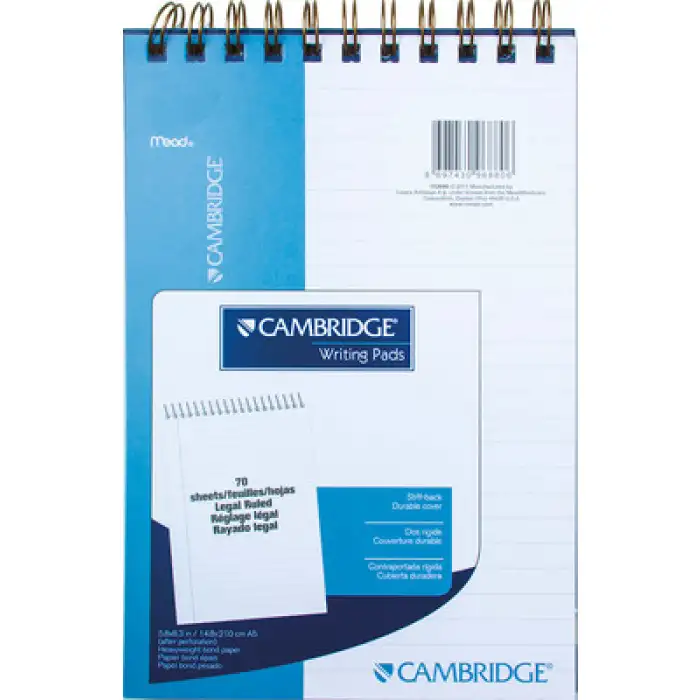 CAMBRIDGE SPİRALLİ BLOKNOT A5 70 YP.ÇİZGİLİ BEYAZ