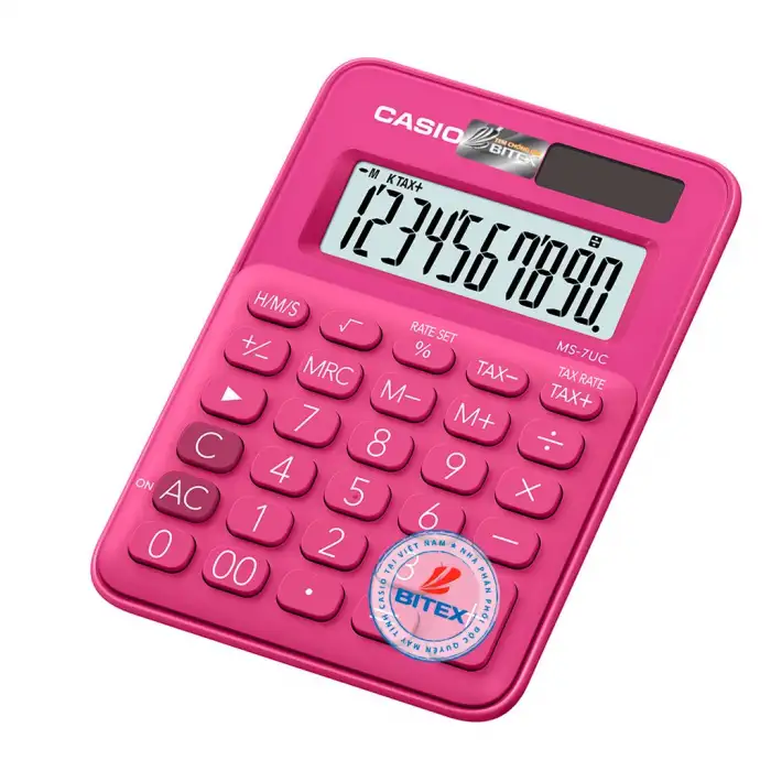 CASIO HESAP MAKİNESİ MASAÜSTÜ 10 HANE MS-7UC-RD