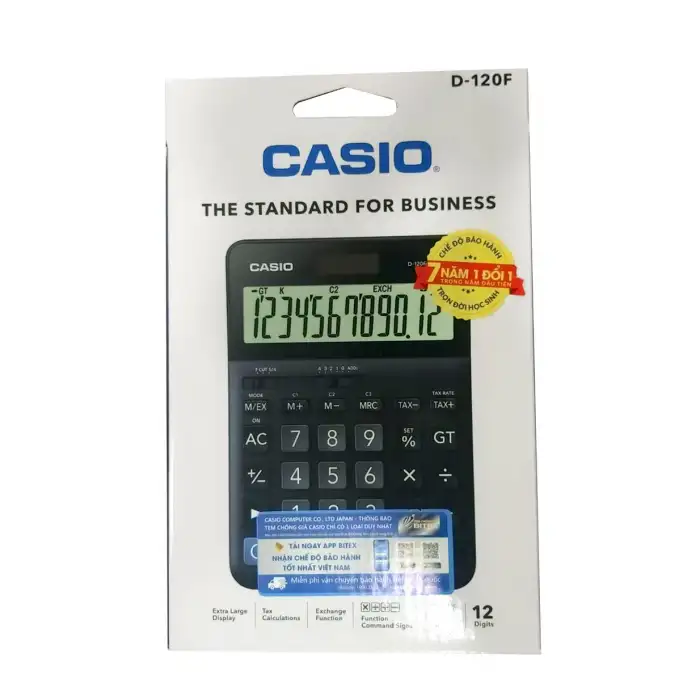 CASIO HESAP MAKİNESİ MASAÜSTÜ D-120F 12 HANE